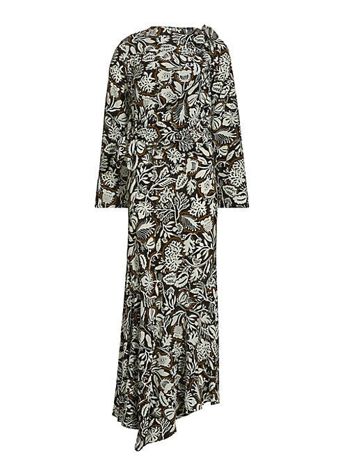 Boho Floral Silk Dress