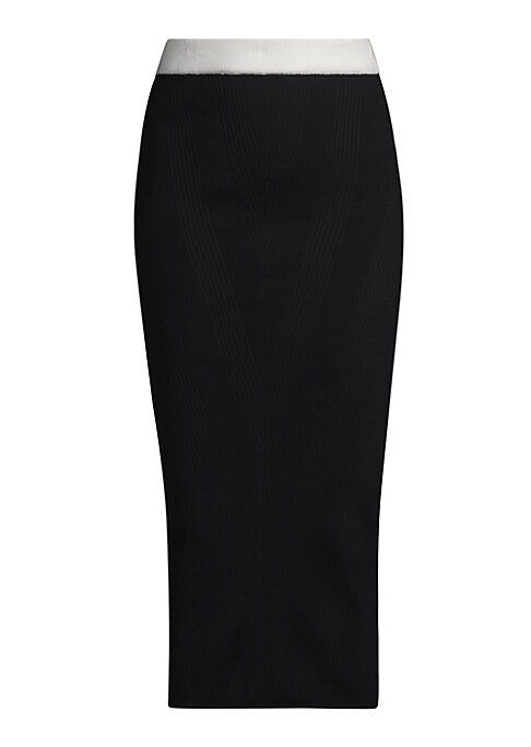 Chevron Knit Midi Skirt