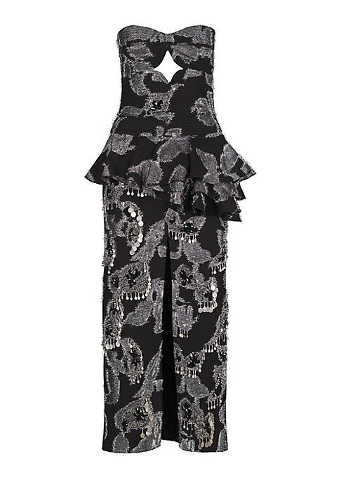 Metallic Peplum Charm Dress