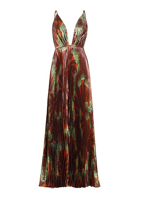 Abstract Pleats Gown