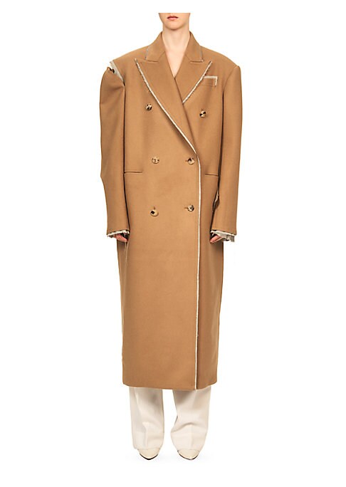 Distressed Wool Oversized Coat