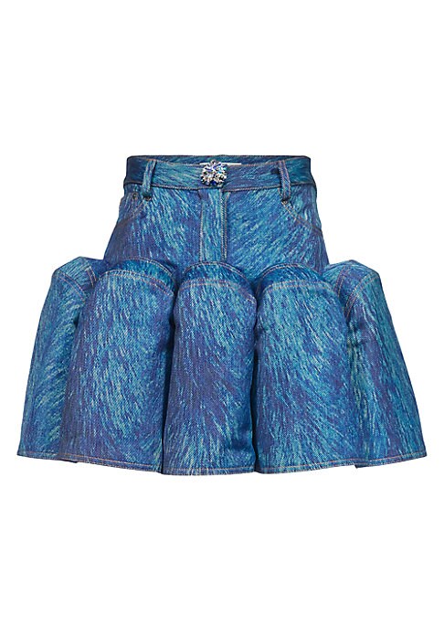 Crystal Flare Denim Skirt