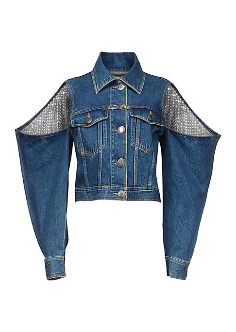 Glam Cut-Out Denim Jacket