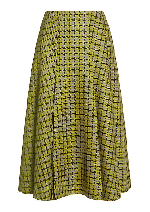 Chic Houndstooth Midi Skirt