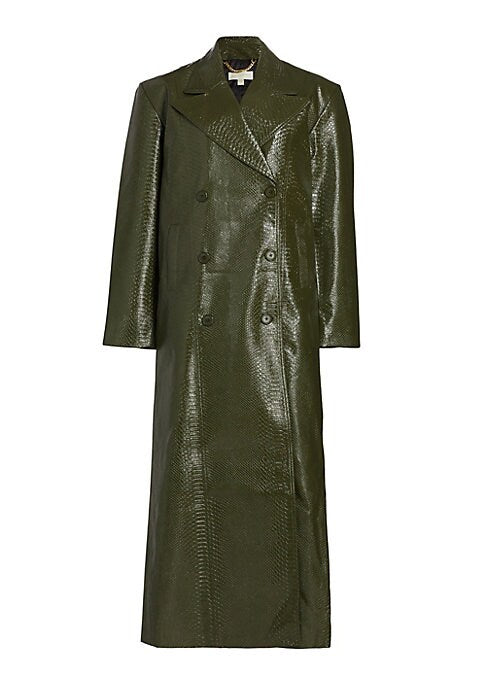 Croc-Embossed Luxe Trench