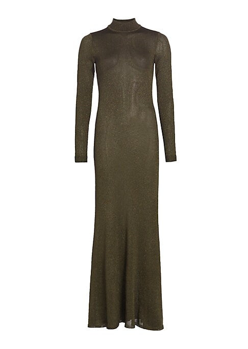 Shimmering Mockneck Maxi Dress