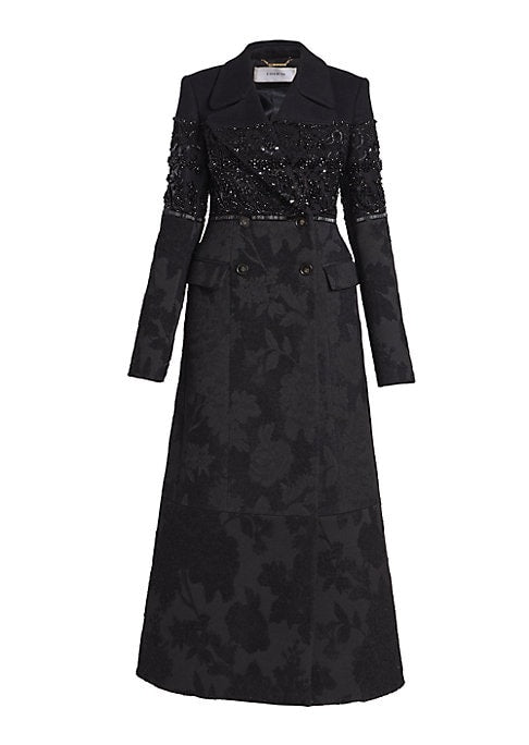 Embellished Floral Long Coat