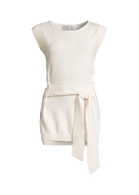 Convertible Tie-Front Knit Sweater
