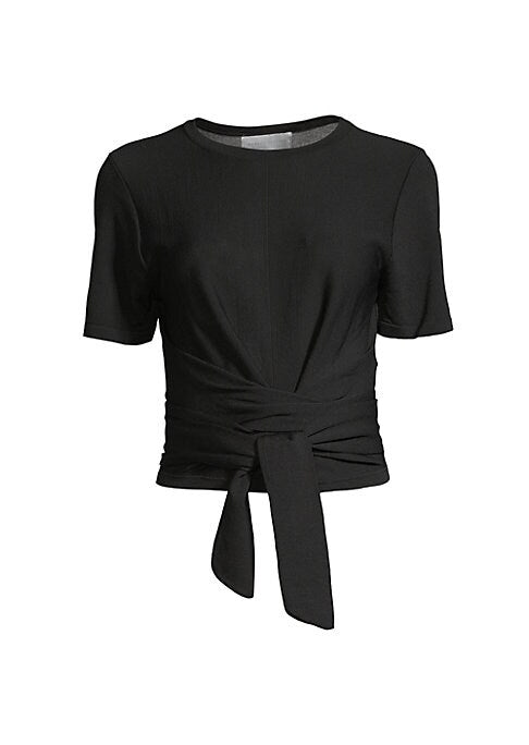 Chic Cropped Tie Blouse