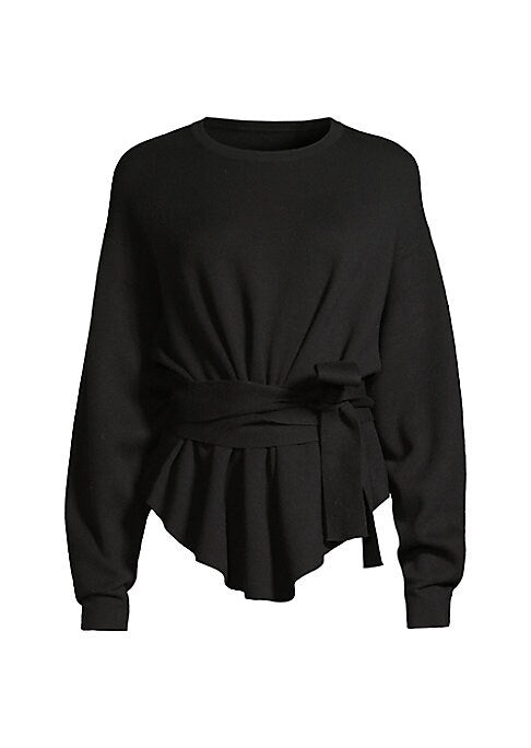 Asymmetrical Belted Sweater