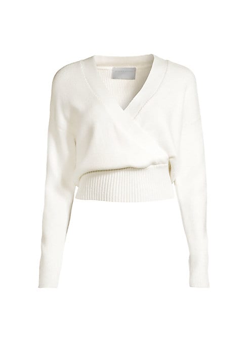 Cropped Wrap Knit Sweater