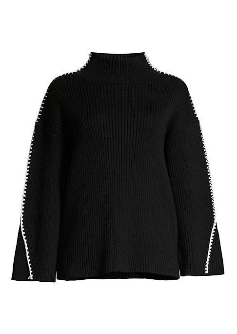 Cozy Contrast Mock Sweater