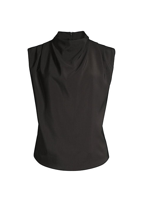 Chic Draped High Neck Top