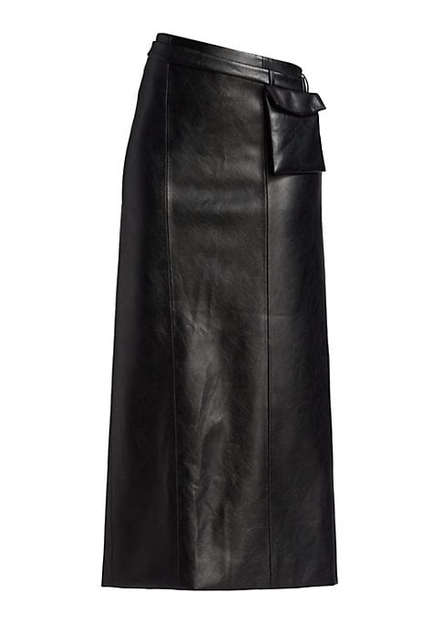 Chic Faux Leather Midi Skirt