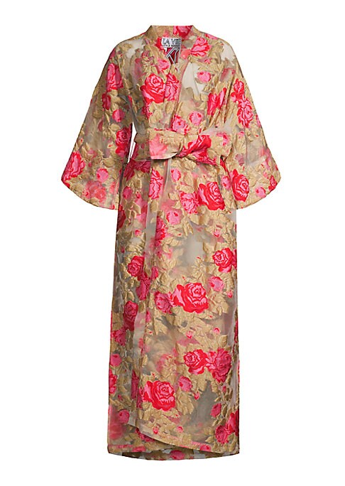 Floral Sheer Wrap Dress