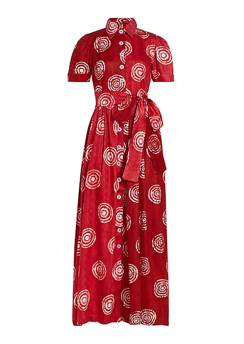Swirl-Print Cotton Dress