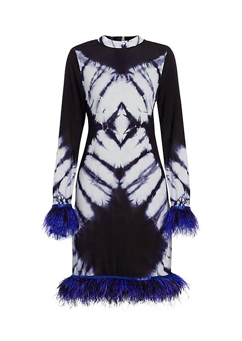 Vibrant Feather Trim Dress