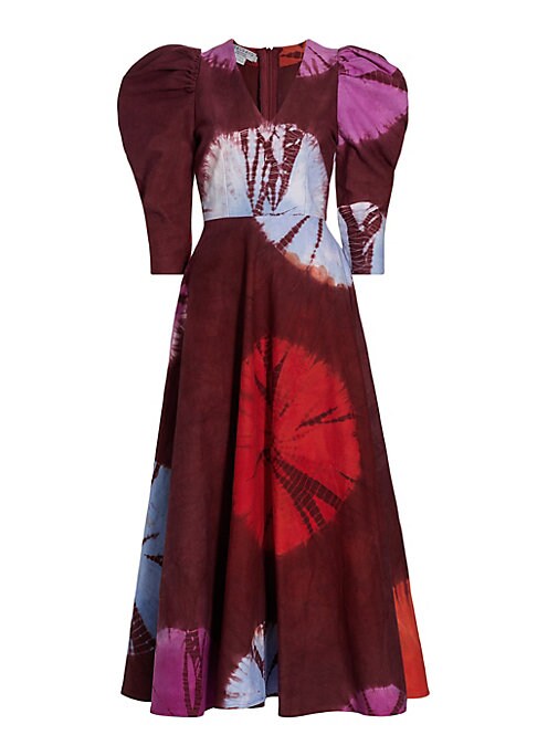 Vibrant Puff-Sleeve Maxi Dress