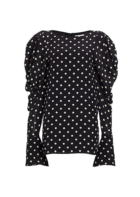 Dotted Silk Puff Dress