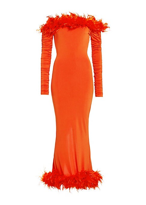 Feathered Elegance Gown