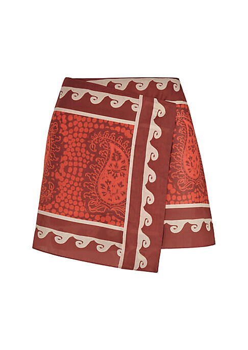 Paisley Wrap Mini Skirt