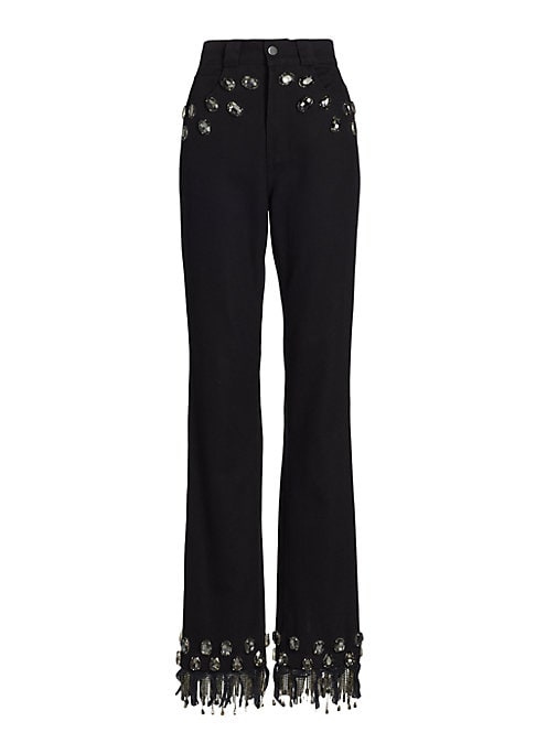 Glam Fringe Denim Trousers