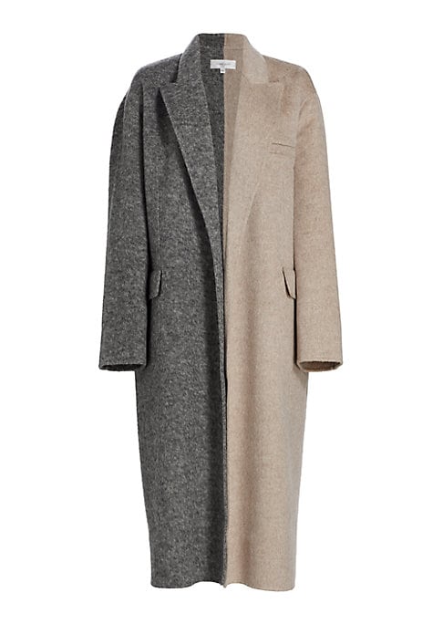 Colorblock Wool Chic Coat