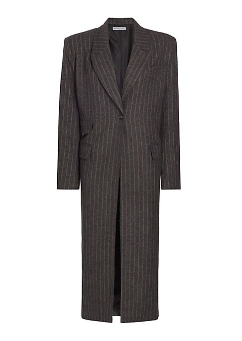 Elegant Wool Pinstripe Coat