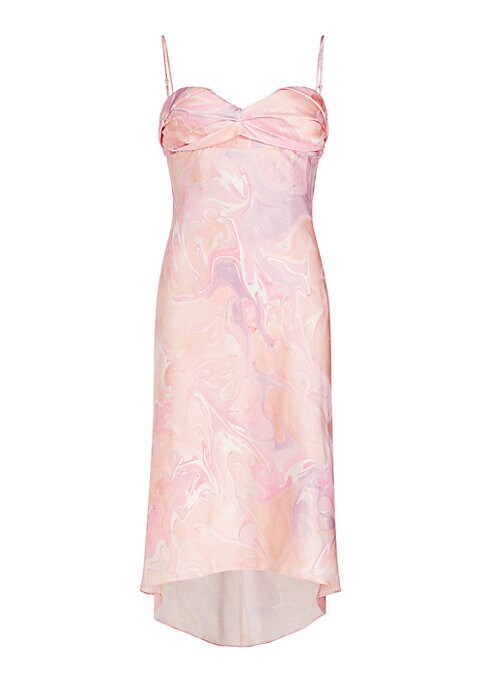 Swirling Silk Midi Dress