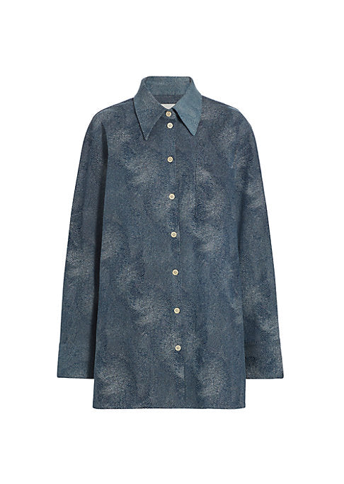 Swirl Denim Oversized Shirt