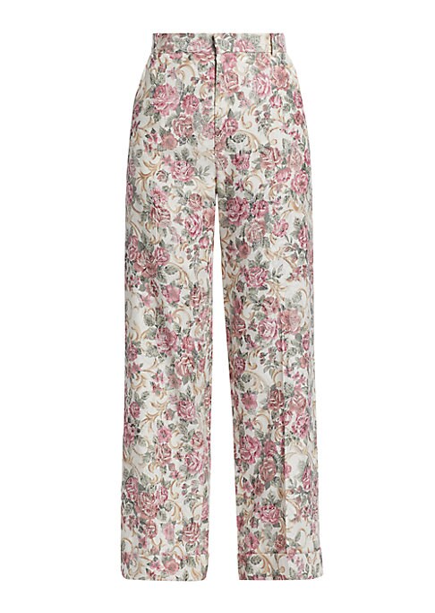 Floral Wide-Leg Trousers