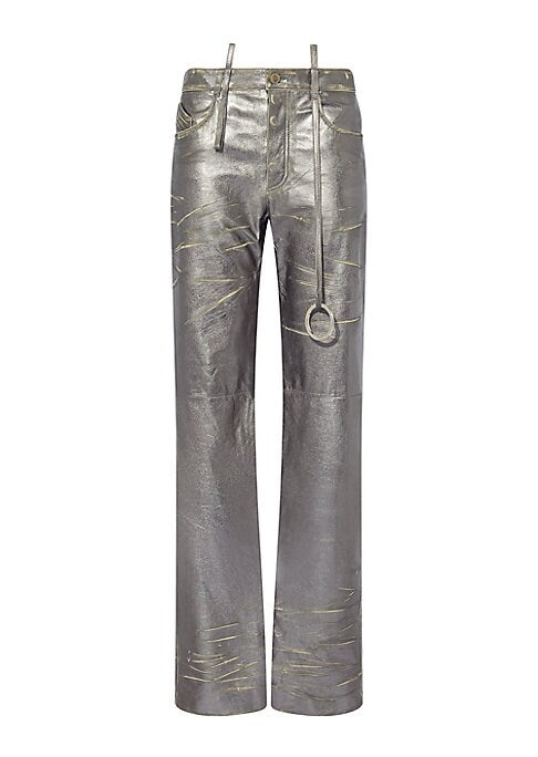 Edgy Metallic Trousers