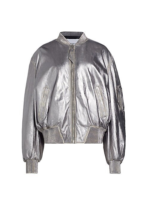 Metallic Padded Bomber Jacket