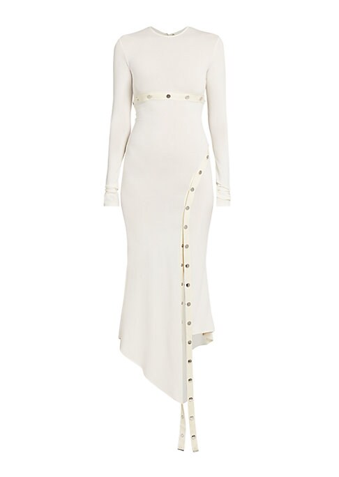 Sleek Snapped Midi Dress