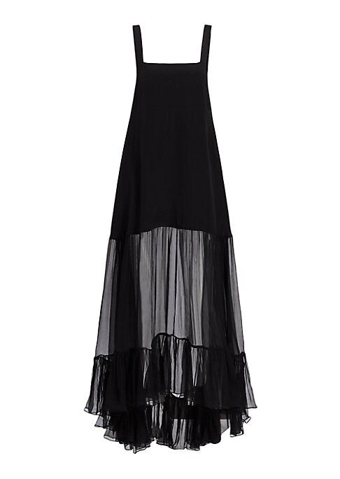 Elegant Ruffled Silk Dress