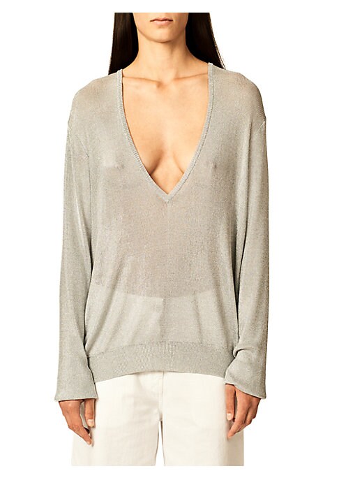 Glistening V-Neck Knit