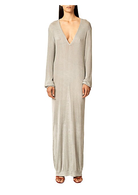 Shimmering V-Neck Maxi Dress