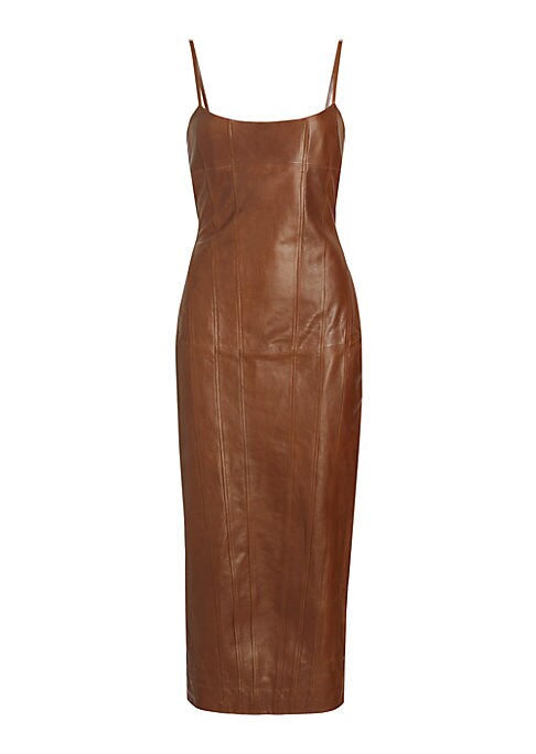 Corset Leather Midi Dress