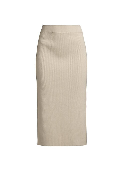 Stretchy Ribbed Midi Skirt