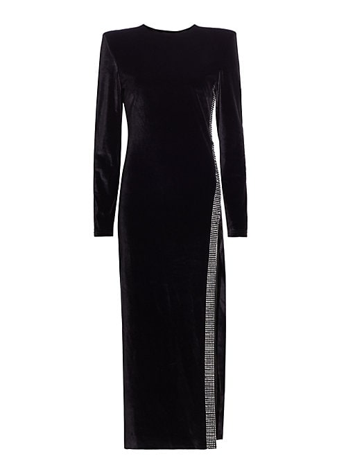 Sleek Crystal Slit Dress
