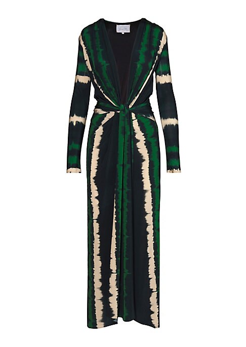 Stripe Plunge Maxi Dress