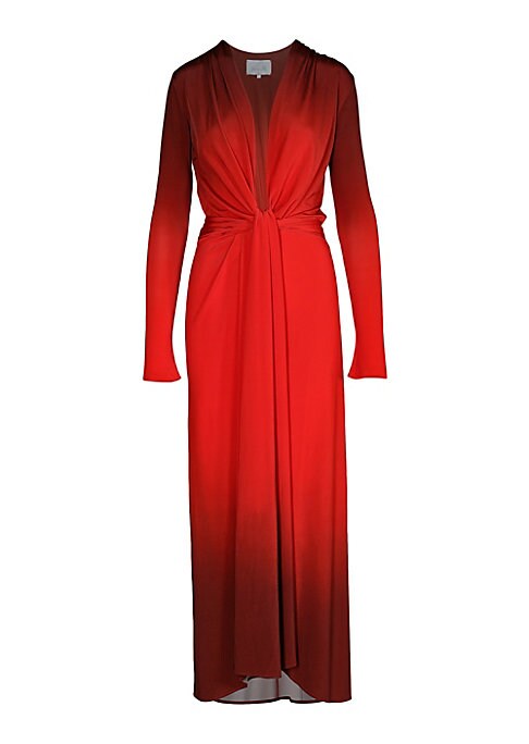 Gradient V-Neck Midi Dress
