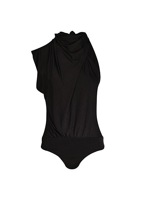 Chic Draped Turtleneck Bodysuit