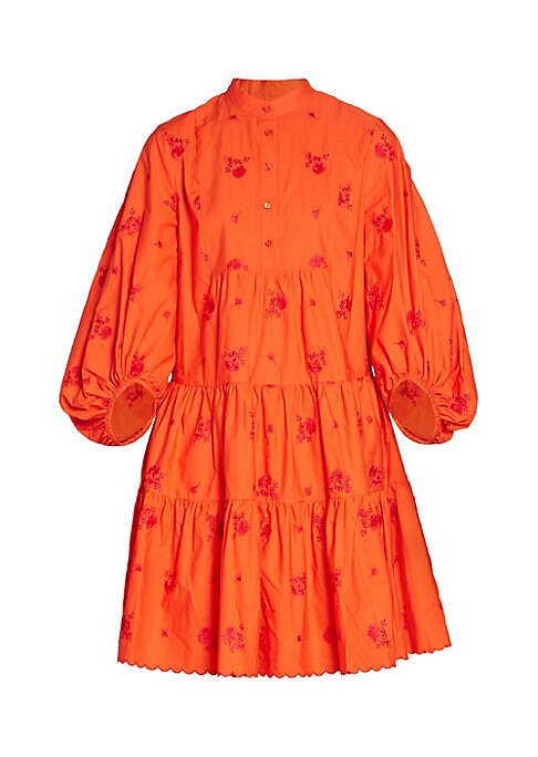 Floral Embroidered Tiered Dress