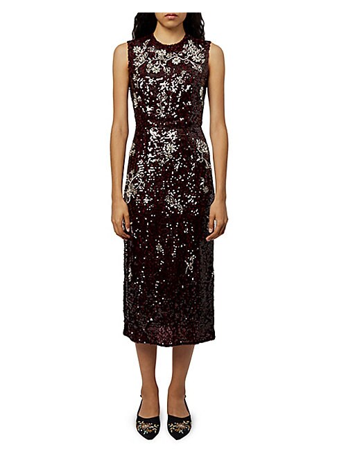 Glistening Floral Midi Dress