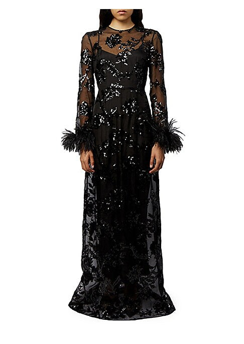 Glam Feather Elegance Gown