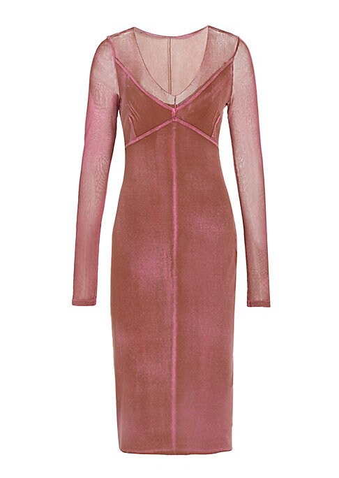 Vivid Mesh Midi Dress