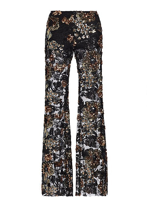 Sparkling Sheer Flare Pants