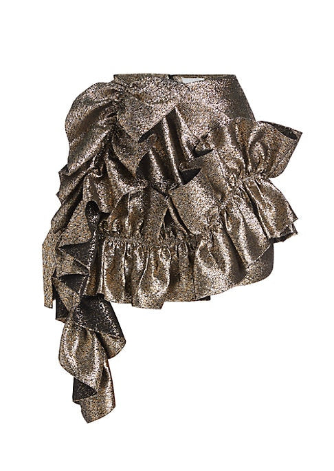 Shimmering Ruffle Miniskirt