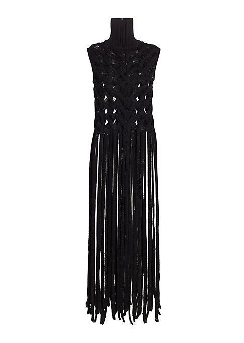 Fringe Turtleneck Knit Sweater